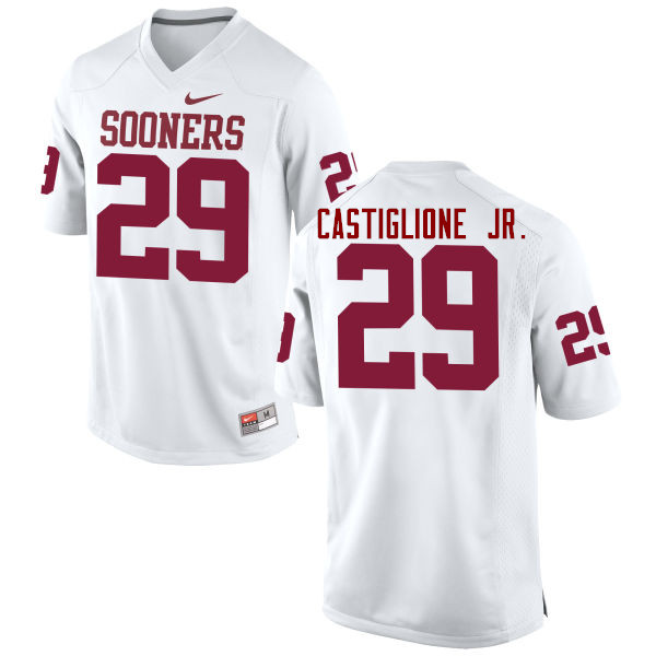 Men Oklahoma Sooners #29 Joe Castiglione Jr. College Football Jerseys Game-White